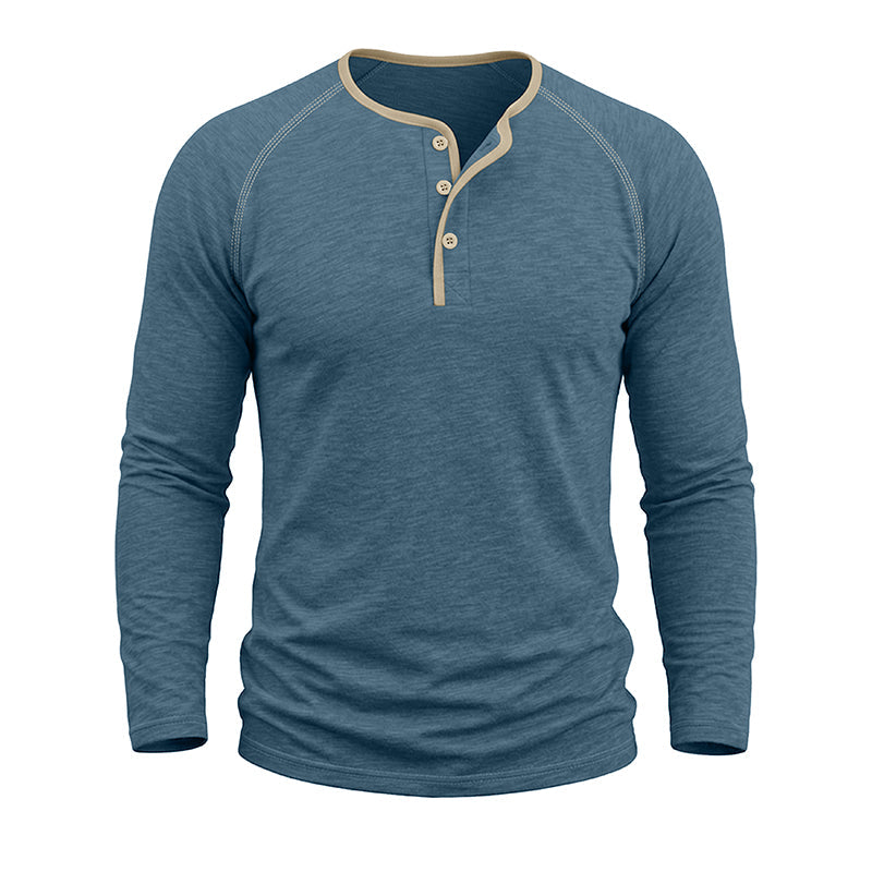 Rory Cotton Long Sleeve Henley Shirt