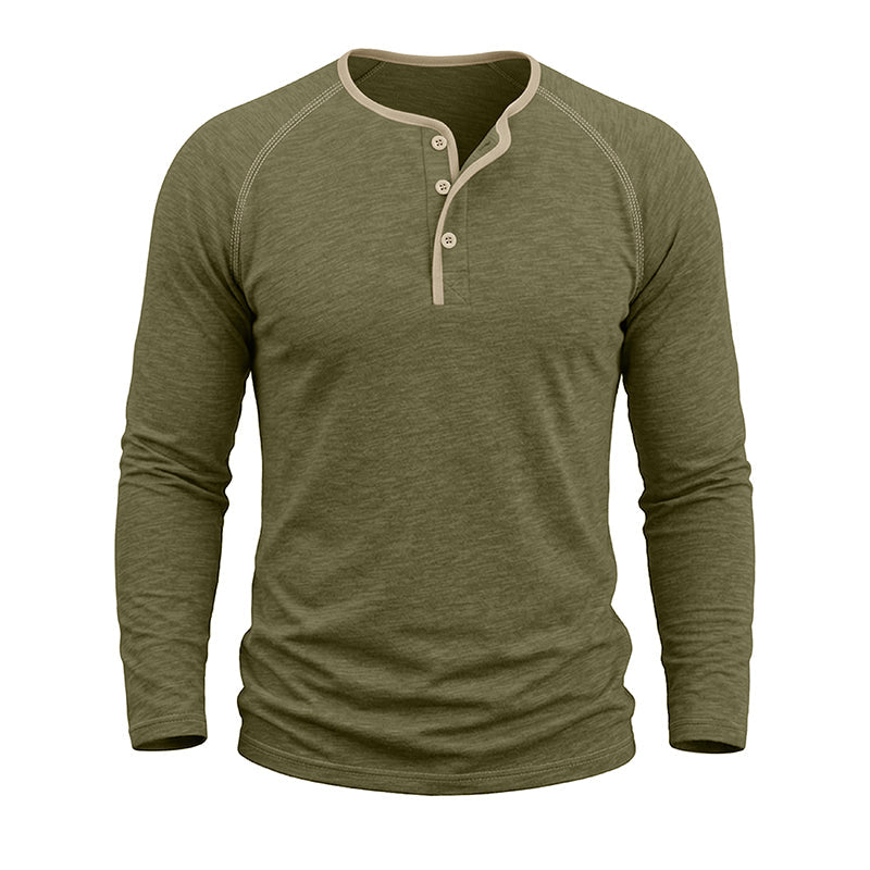 Rory Cotton Long Sleeve Henley Shirt