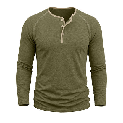 Rory Cotton Long Sleeve Henley Shirt