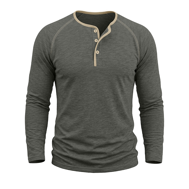 Rory Cotton Long Sleeve Henley Shirt