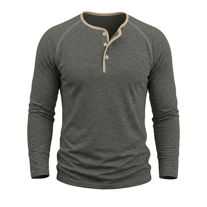 Rory Cotton Long Sleeve Henley Shirt