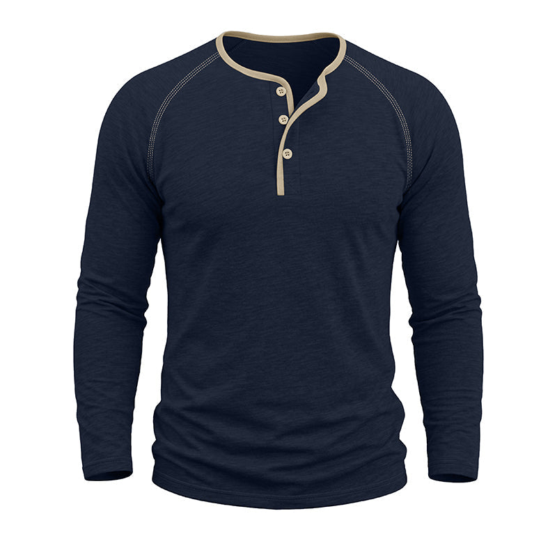 Rory Cotton Long Sleeve Henley Shirt