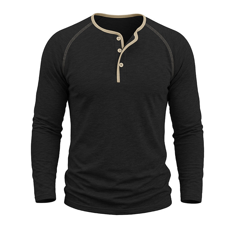 Rory Cotton Long Sleeve Henley Shirt