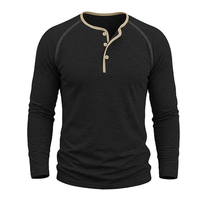 Rory Cotton Long Sleeve Henley Shirt