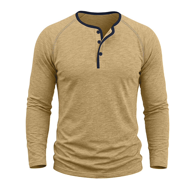 Rory Cotton Long Sleeve Henley Shirt