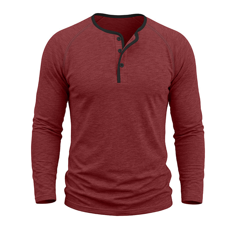 Rory Cotton Long Sleeve Henley Shirt