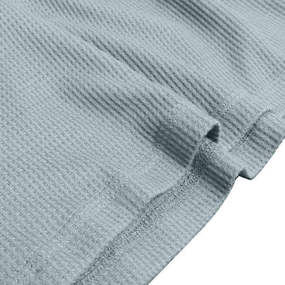Waffle Knit Henley Long Sleeve Shirt