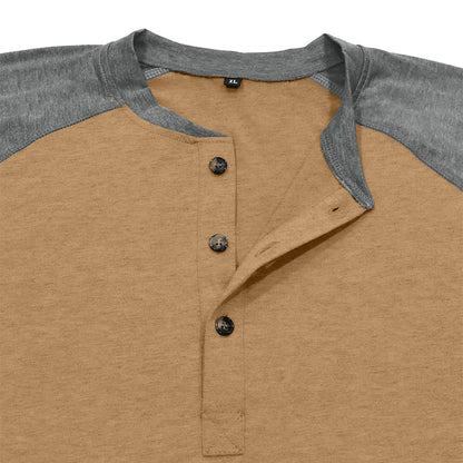 Michael Colour Block Henley Long Sleeve Shirt