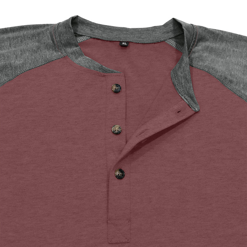 Michael Colour Block Henley Long Sleeve Shirt