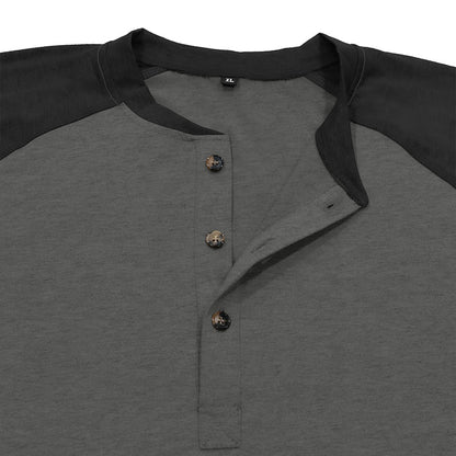Michael Colour Block Henley Long Sleeve Shirt