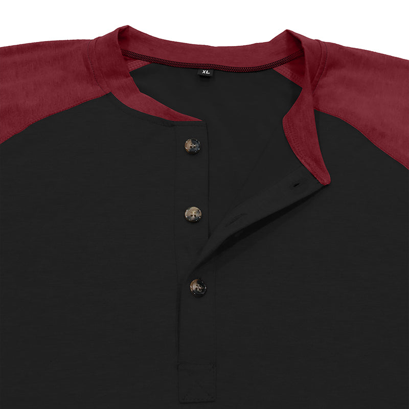 Michael Colour Block Henley Long Sleeve Shirt