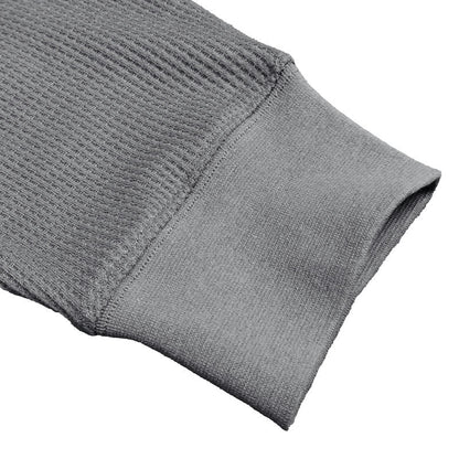 Waffle Knit Henley Long Sleeve Shirt